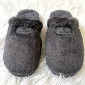 BEARPAW Gray Sofia Sheepskin Slippers Loungewear Size 10
